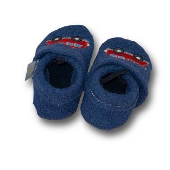 Preview: Walkloden-Puschen Feuerwehr auf taubenblau