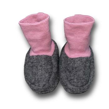 Walk-Baby-Schlupfi Wollwalk grau meliert