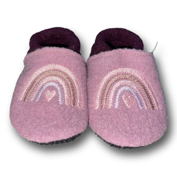 Wollwalkpuschen – Regenbogen rosa