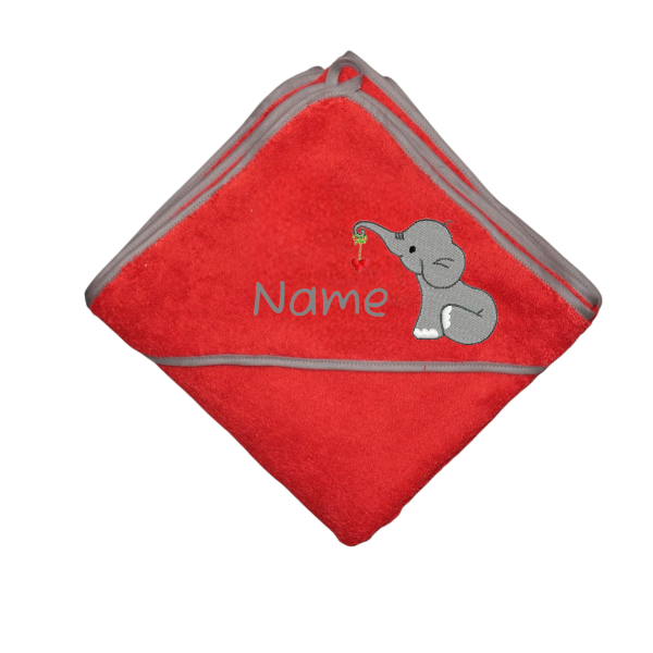 Elefant/Rot/Grau